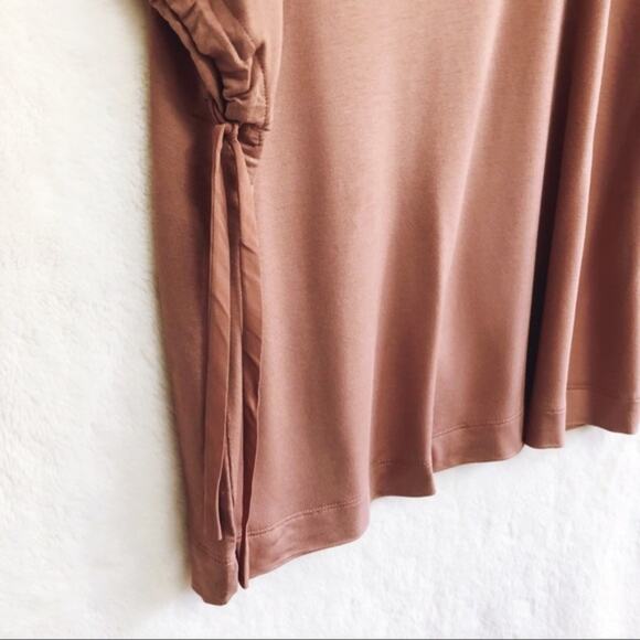 LOFT Lounge Rust Pink Super Soft Tie Sleeve Shirt - Picture 7 of 8